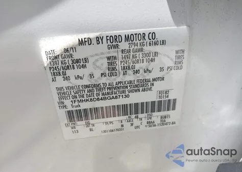 2011 Ford Explorer Xlt from USA, damaged, VIN 1FMHK8D84BGA87130